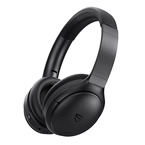 SoundPEATS A6 Hybrid Active Noise Cancelling Headphones, Bluetooth Over Ear Headphone Wireless Earphones, Premium Sound, 38 Hrs Playtime, Memory Foam Earcups, Foldable Design for Travel Home Office