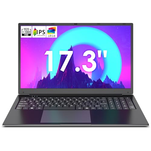 SGIN 17.3 Inch Laptop, 128GB SSD 4GB RAM, Laptop Computer with i3 Processor, PC Notebook with 1920 * 1080 IPS FHD Display, 60800mWH Battery, 2.4G/5G WiFi, 2X USB 3.2, Type-C, Bluetooth5.0