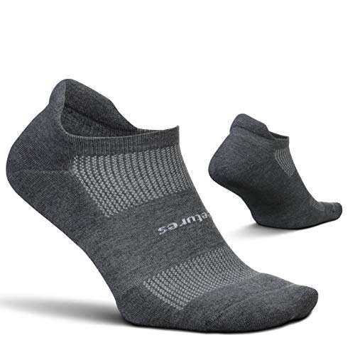 Feetures High Performance Cushion Ankle Sock - No Show Socks for Women & Men with Heel Tab - Heather Gray, M (1 Pair)
