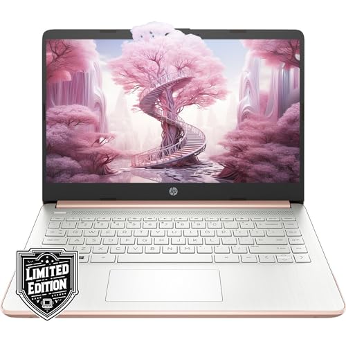 HP 14' HD Laptop | Back to School Limited Edition with 1 Year Microsoft 365 | Intel Quad-Core Processor | 8GB RAM | 576GB Storage | Long Battery Life | Rose Gold | w/WOWPC Bundle | Windows 11