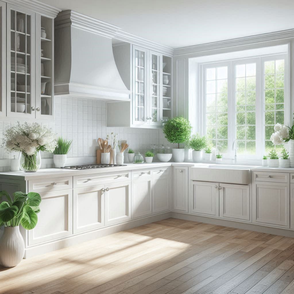 15 Modern L-Shaped Kitchen Ideas with Island, Window & a Touch of Green and White for Small Spaces