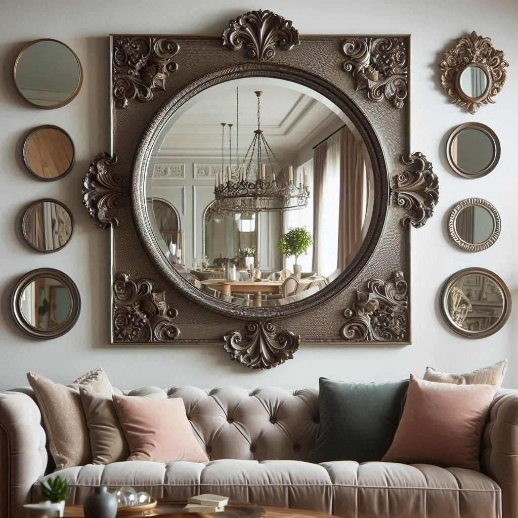18 Modern Living Room Wall Decor Ideas Above Couch with TV, Mirrors, and Boho Flair for 2024