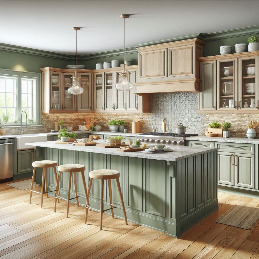 17 Kitchen Color Ideas 2024: Walls that Complement White, Brown, and Oak Cabinets in Modern Spaces