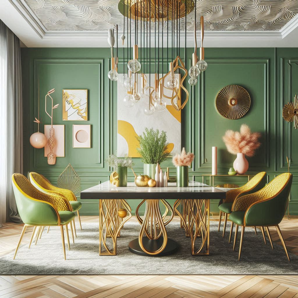 16 Green Dining Room Ideas: Luxury Interior Design Tips with Accent Wall